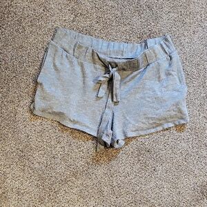 Jockey Light Gray Ribbed Drawstring Athletic Shorts